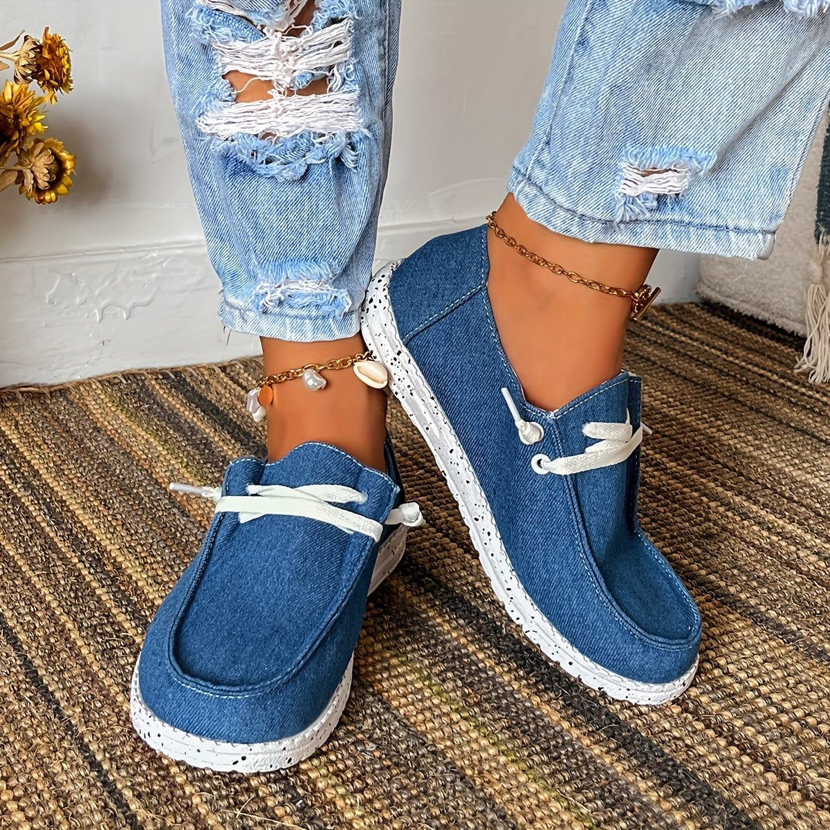 Solid Color Canvas Shoes, Casual Lace Up Low Top Sneakers