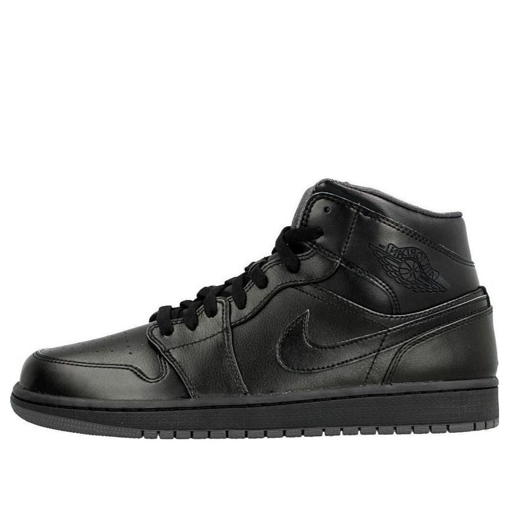 Air Jordan 1 Mid 'Black'  554724-021 Signature Shoe